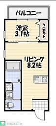 千葉市稲毛区小仲台7丁目アパート 1LDKの間取図画像