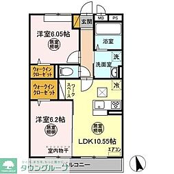 飯沼NTステージ 2LDKの間取図画像