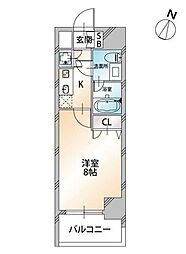 KDX千葉中央レジデンス 1Kの間取図画像