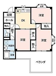サントップタウンズ1 3DKの間取図画像