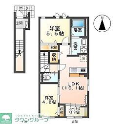 シャルマン 2LDKの間取図画像
