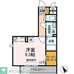 デュナミス ワンルームの間取図画像