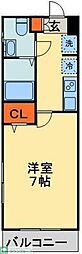 プリモクラッセ登戸 1Kの間取図画像
