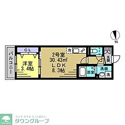 カイ・コート 1LDKの間取図画像