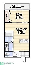 千葉市稲毛区小仲台7丁目アパート 1LDKの間取図画像