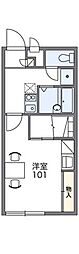 レオパレスオユミ2 1Kの間取図画像