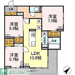 グランアジュール 3LDKの間取図画像