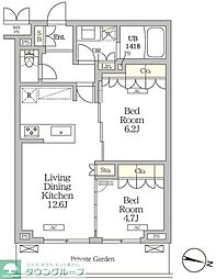 ミレーネ滝野川 2LDKの間取図画像