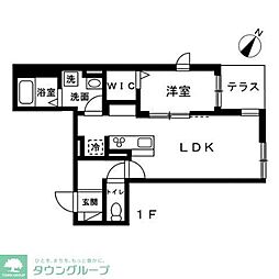 蕨市錦町4丁目マンション 1LDKの間取図画像