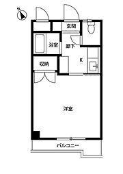 プレール東武練馬 1Kの間取図画像