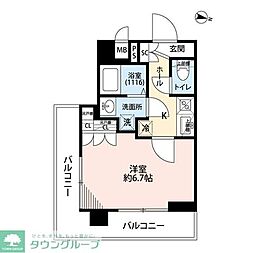 プレール・ドゥーク板橋舟渡 1Kの間取図画像