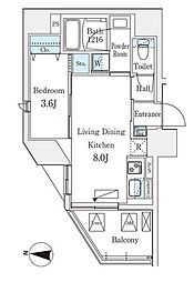 DUOFLATS池袋 1LDKの間取図画像