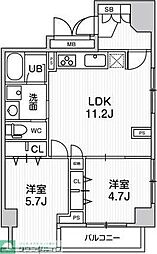 MYRIARESIDENCE上池袋 2LDKの間取図画像