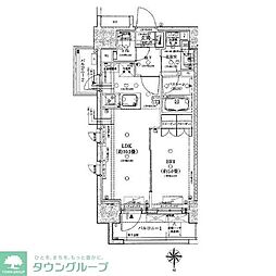 オープンレジデンシア王子 8階1LDKの間取り