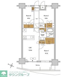 ＲＪＲプレシア東十条ガーデン 9階3LDKの間取り