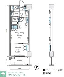 ロイヤルパークス赤羽ノース 4階1LDKの間取り