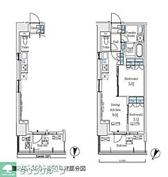 ロイヤルパークス赤羽ノース 5階2DKの間取り