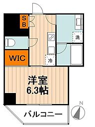 ザ・パークハビオ赤羽 4階1Kの間取り