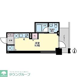 プライマル板橋本町 5階ワンルームの間取り