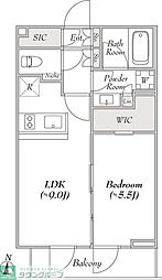 ルミーク本町イースト 2階1LDKの間取り