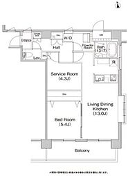 コンフォリア赤羽岩淵 9階1SLDKの間取り