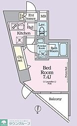 東武東上線 北池袋駅 徒歩7分の賃貸マンション 2階1Kの間取り