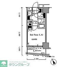 パークアクシス新板橋イースト 4階1Kの間取り