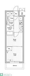 ハーモニーレジデンス文京千石 4階2Kの間取り