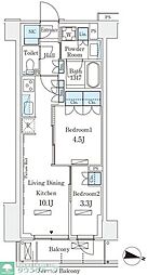 ロイヤルパークス赤羽サウス 2階2LDKの間取り
