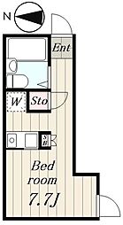 デュオメゾン板橋区役所前 3階ワンルームの間取り