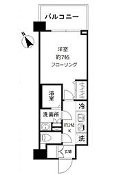 N-stage AkabaneShimo 5階1Kの間取り