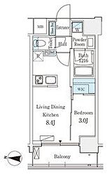 デュオフラッツ池袋 7階1LDKの間取り