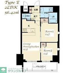 スプランディッド大山 15階2LDKの間取り