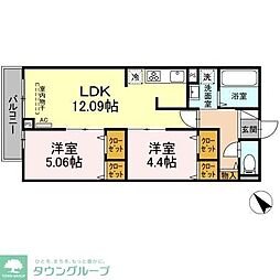 セレスティア西台Ａ 1階2LDKの間取り