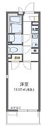 レオネクストさくらブリアン 1階1Kの間取り