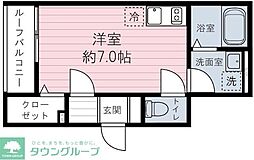 リノヴェルディ中板橋 2階ワンルームの間取り