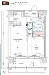 ウィスティリアときわ台 10階1LDKの間取り