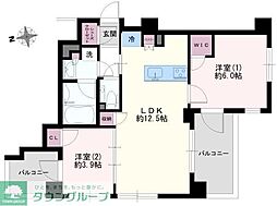 プレシス板橋大山 3階2LDKの間取り
