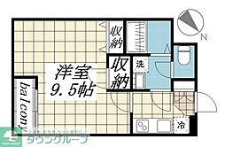 パラッツォ・アルディート 5階1Kの間取り