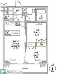 ミレーネ滝野川 2LDKの間取図画像