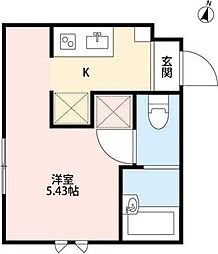 パラシオ板橋 1Kの間取図画像