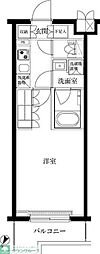 ルーブル蓮根弐番館 1Kの間取図画像