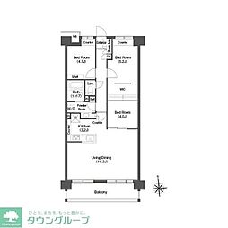 コンフォリア高島平2号館 3LDKの間取図画像