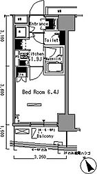 パークアクシス新板橋イースト 1Kの間取図画像