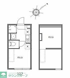 ハーモニーテラス志村 ワンルームの間取図画像