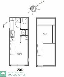 ハーモニーテラス志村 ワンルームの間取図画像