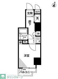 ライオンズプラザ白山 1Kの間取図画像