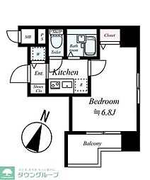スパシエグラフィカレジデンス 1Kの間取図画像
