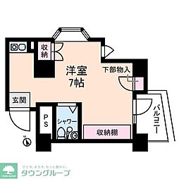 パーソネージュ中板橋 ワンルームの間取図画像