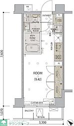 レヴィーガときわ台crob 1Kの間取図画像